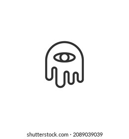 ghost line icon, outline vector sign, pixel perfect icon
