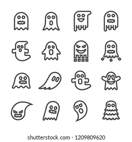 ghost line icon set/Flat icon set design ,Out line vector icon set for design.