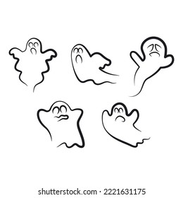 ghost line icon vector illustration concept design template 