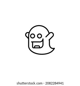 Ghost Line Icon, Vector Template