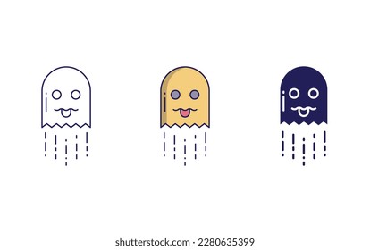 ghost line and solid vector icons