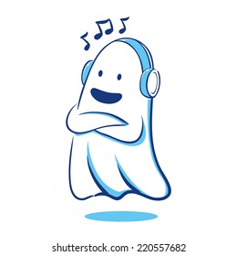 Ghost listening to music