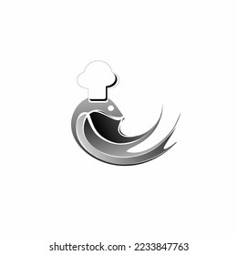 A ghost logo with a chef's hat