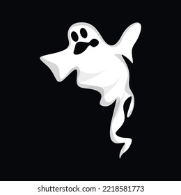 Ghost Logo Design, Halloween Icon, Halloween Costume Illustration, Celebration Banner Template