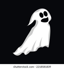 Ghost Logo Design, Halloween Icon, Halloween Costume Illustration, Celebration Banner Template