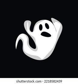 Ghost Logo Design, Halloween Icon, Halloween Costume Illustration, Celebration Banner Template