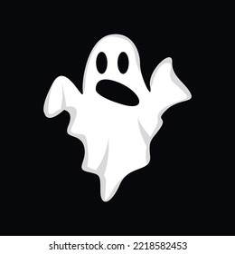 Ghost Logo Design, Halloween Icon, Halloween Costume Illustration, Celebration Banner Template