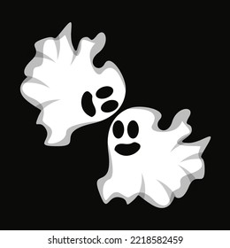 Ghost Logo Design, Halloween Icon, Halloween Costume Illustration, Celebration Banner Template