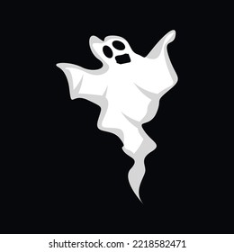 Ghost Logo Design, Halloween Icon, Halloween Costume Illustration, Celebration Banner Template