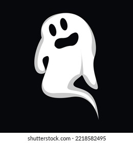 Ghost Logo Design, Halloween Icon, Halloween Costume Illustration, Celebration Banner Template