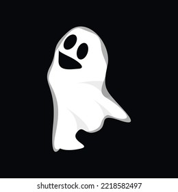 Ghost Logo Design, Halloween Icon, Halloween Costume Illustration, Celebration Banner Template