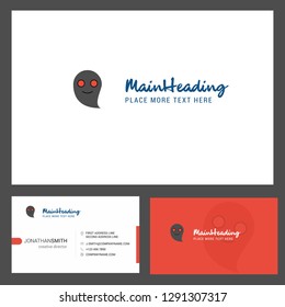 Ghost Logo design with Tagline & Front and Back Busienss Card Template. Vector Creative Design