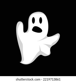Ghost Logo, Halloween Ghost Vector Illustration, Halloween Party Template