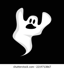 Ghost Logo, Halloween Ghost Vector Illustration, Halloween Party Template