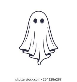 Ghost logo, icon. Ghost isolated on white background. Vector illustration	