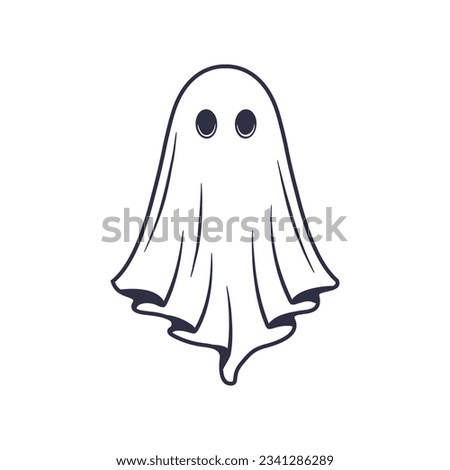 Ghost logo, icon. Ghost isolated on white background. Vector illustration	