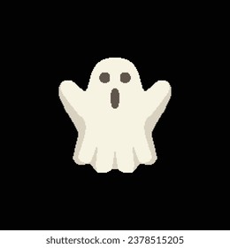 Ghost Logo Icon in Pixel Art