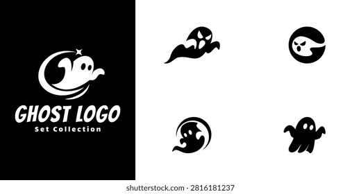 Ghost Logo Set Collection Simple Flat Vector