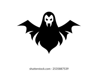 Vetor de modelo de logotipo fantasma. Vetor de modelo de logotipo de silhueta fantasma. Conceito de logotipo fantasma sobre fundo branco