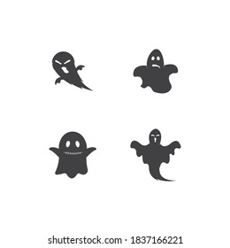 
ghost logo vector template illustration design