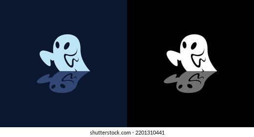 Ghost Logo Vector Template Illustration Stock Vector. Ghost logo design vector icon png.