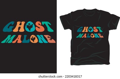 Ghost Malone t-shirt design for Halloween Retro