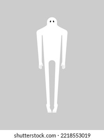 Ghost man isolated. human phantom. Spook Vector illustration