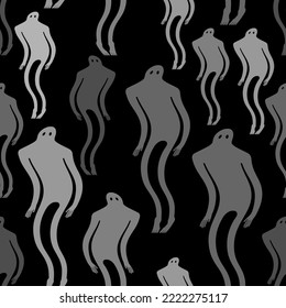 Ghost man Pattern seamless. human phantom Background. Spook Kids fabric ornament