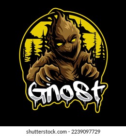 GHOST MASCOT LOGO design illustration 