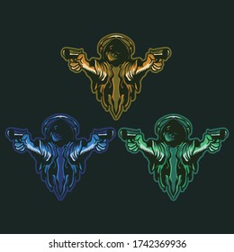 logotipo de mascota fantasma adecuado para logotipos de equipo, logos de jersei, diseños de camisetas, etc.