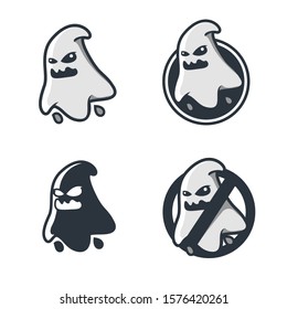 Ghost mascot logo vector illustration 