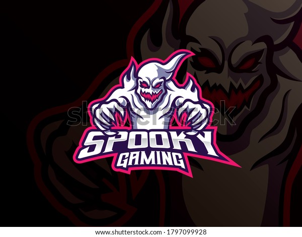 Ghost Mascot Sport Logo Design Spooky Stock Vector (royalty Free 