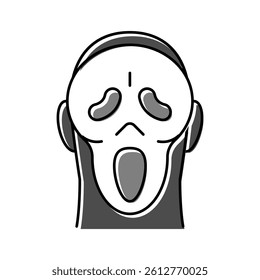 ghost mask face color icon vector. ghost mask face sign. isolated symbol illustration