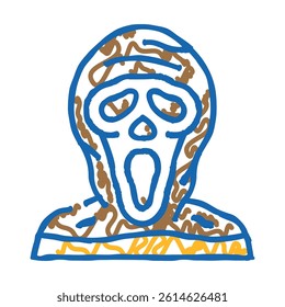 ghost mask face doodle icon sketch vector. ghost mask face sign. isolated symbol illustration