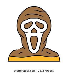 ghost mask face line icon vector. ghost mask face sign. isolated symbol illustration