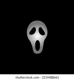 Ghost mask icon isolated on black 
