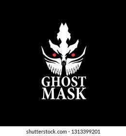 ghost mask logo for games team sign, adventure or travel company and t-shirt design