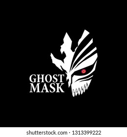 ghost mask logo for games team sign, adventure or travel company and t-shirt design