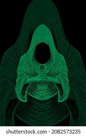Ghost with microphone artwork illustration