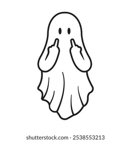 Vetor do dedo médio Fantasma bonito