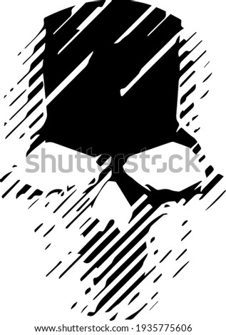 Ghost military patch. Skull abstract flat logo. Videogame like icon. Vector illustration.