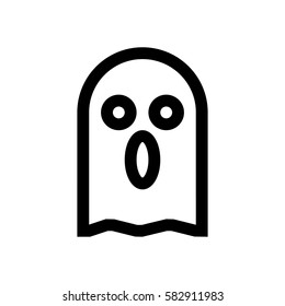 Ghost mini line, icon, background and graphic. The icon is black and white, linear  flat, vector, pixel perfect, minimal, suitable for web and print. 