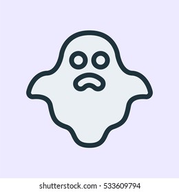 Ghost Minimal Color Flat Line Stroke Icon Pictogram Symbol Illustration