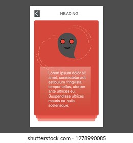Ghost mobile vertical banner design design. Vector
