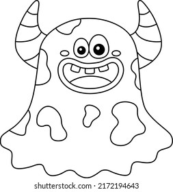 Ghost Monster Coloring Page Kids Stock Vector (Royalty Free) 2172194643 ...