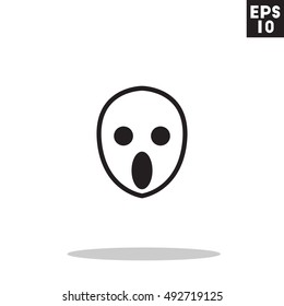 Ghost monster face halloween icon in trendy flat style isolated on grey background. Id card symbol for your design, logo, UI. Vector illustration, EPS10. Colored.