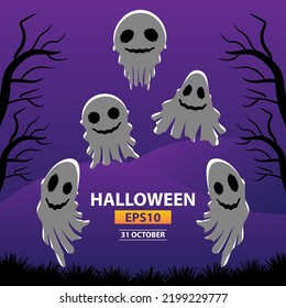 Ghost Monster Halloween Vector Dark