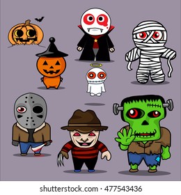 Ghost more cartoon, Halloween cartoon, vector 10