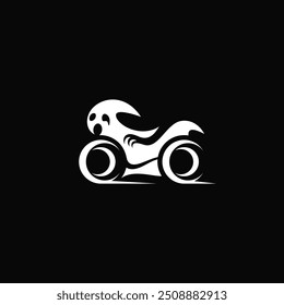 Diseño creativo del logotipo de la motocicleta del fantasma.