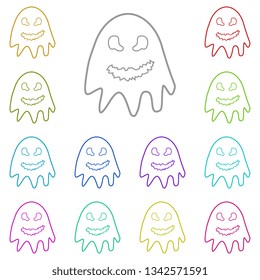 Ghost multi color icon. Simple thin line, outline vector of Autumn icons for UI and UX, website or mobile application